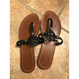 Black Tory Burch Flat Sandals